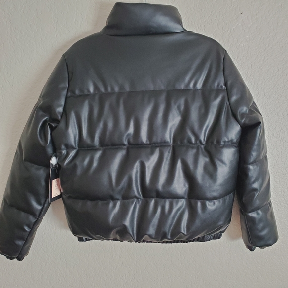 Final sale! Faux Vegan Leather Puffer Jacket - Picture 8 of 11